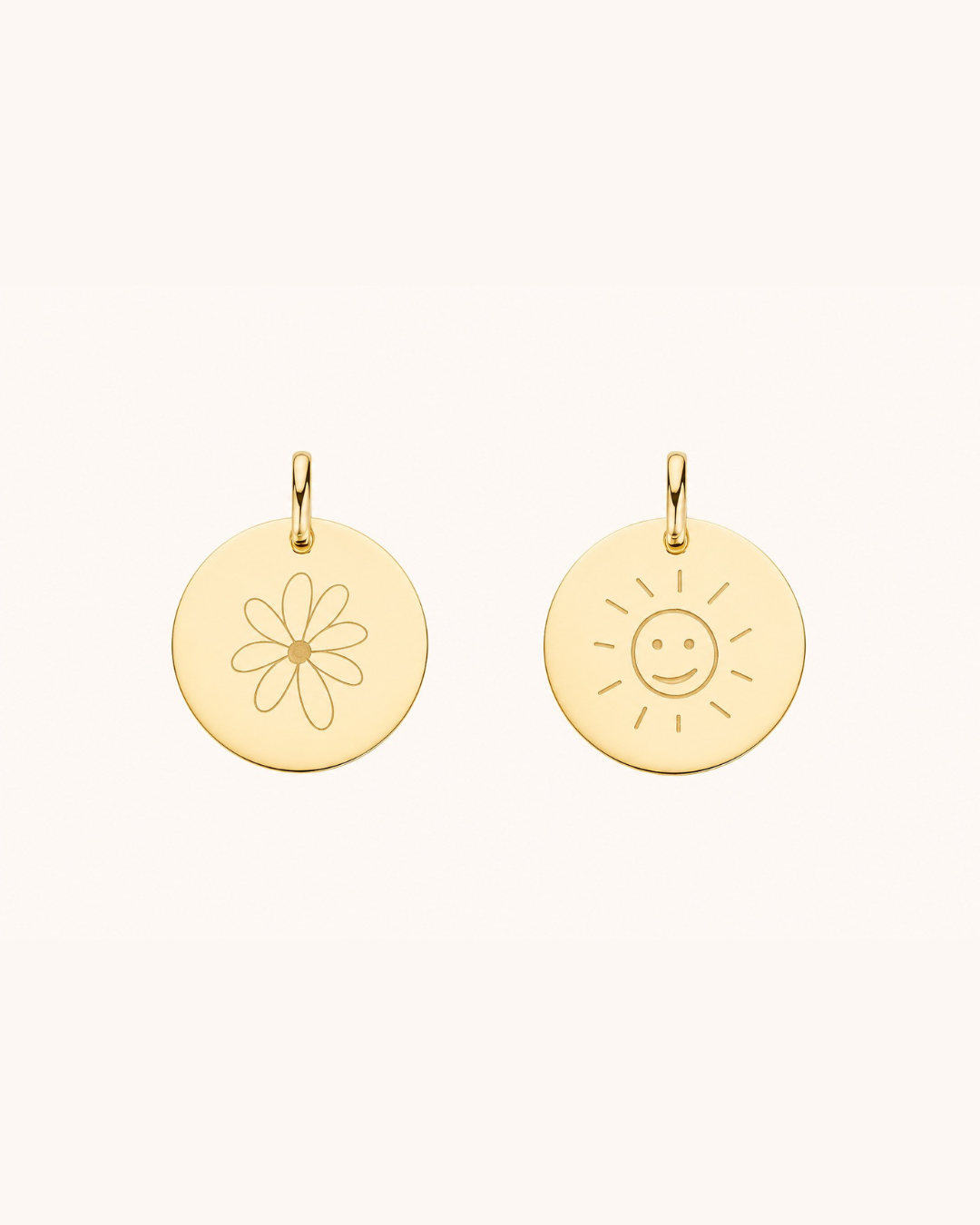 Einzelne Charms mit Illustration 585er Echtgold