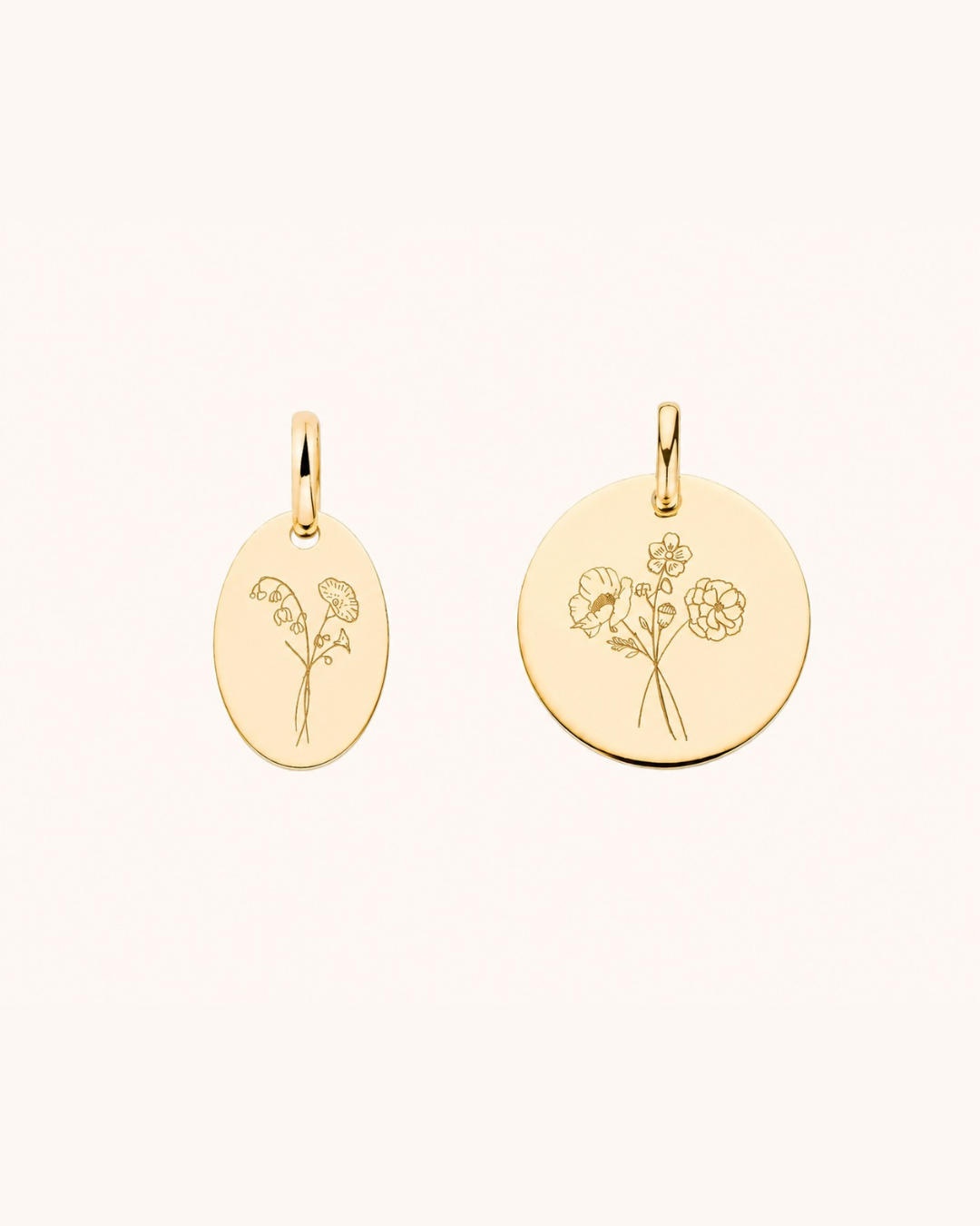 Einzelne Geburtsblume Charms 585er Echtgold