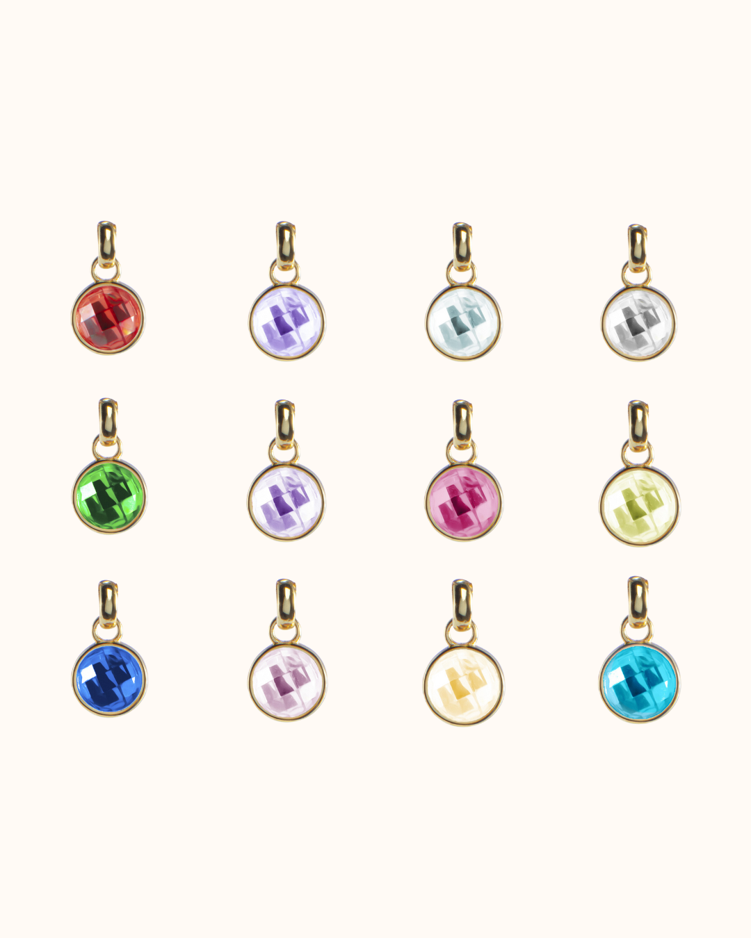 Loose Birthstone Charm - Gold plated