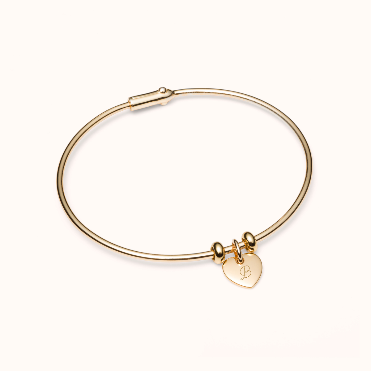 Bracelet Charme Breloques Amour - Plaque or 18 carats