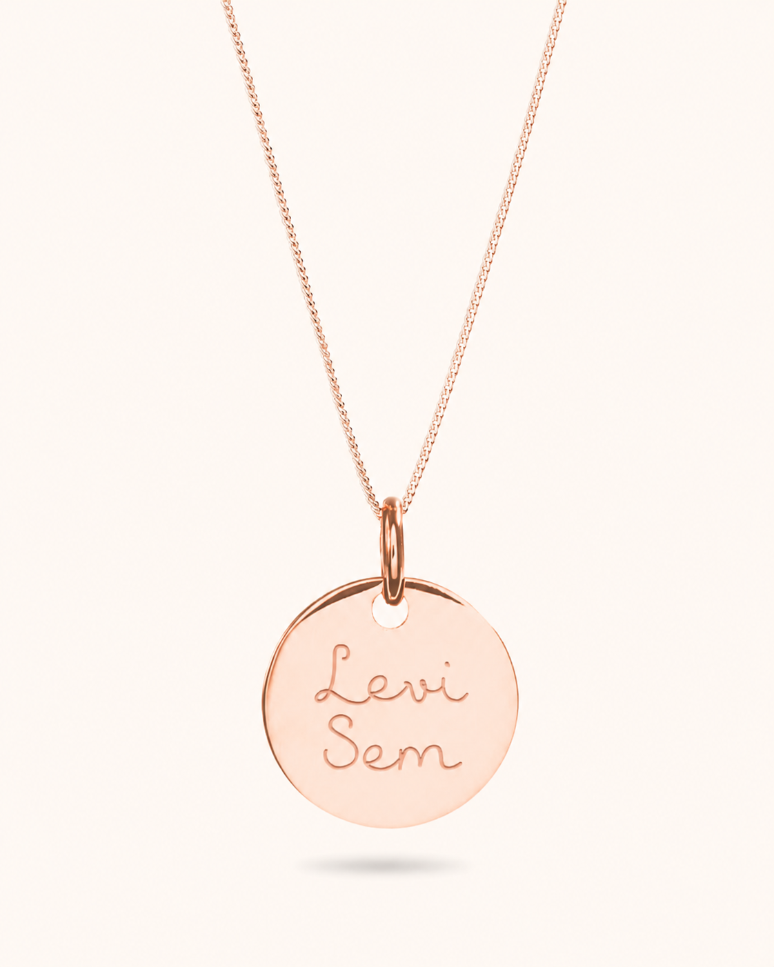 Coin Ketting met naam Rosé Verguld - Gepersonaliseerde Ketting
