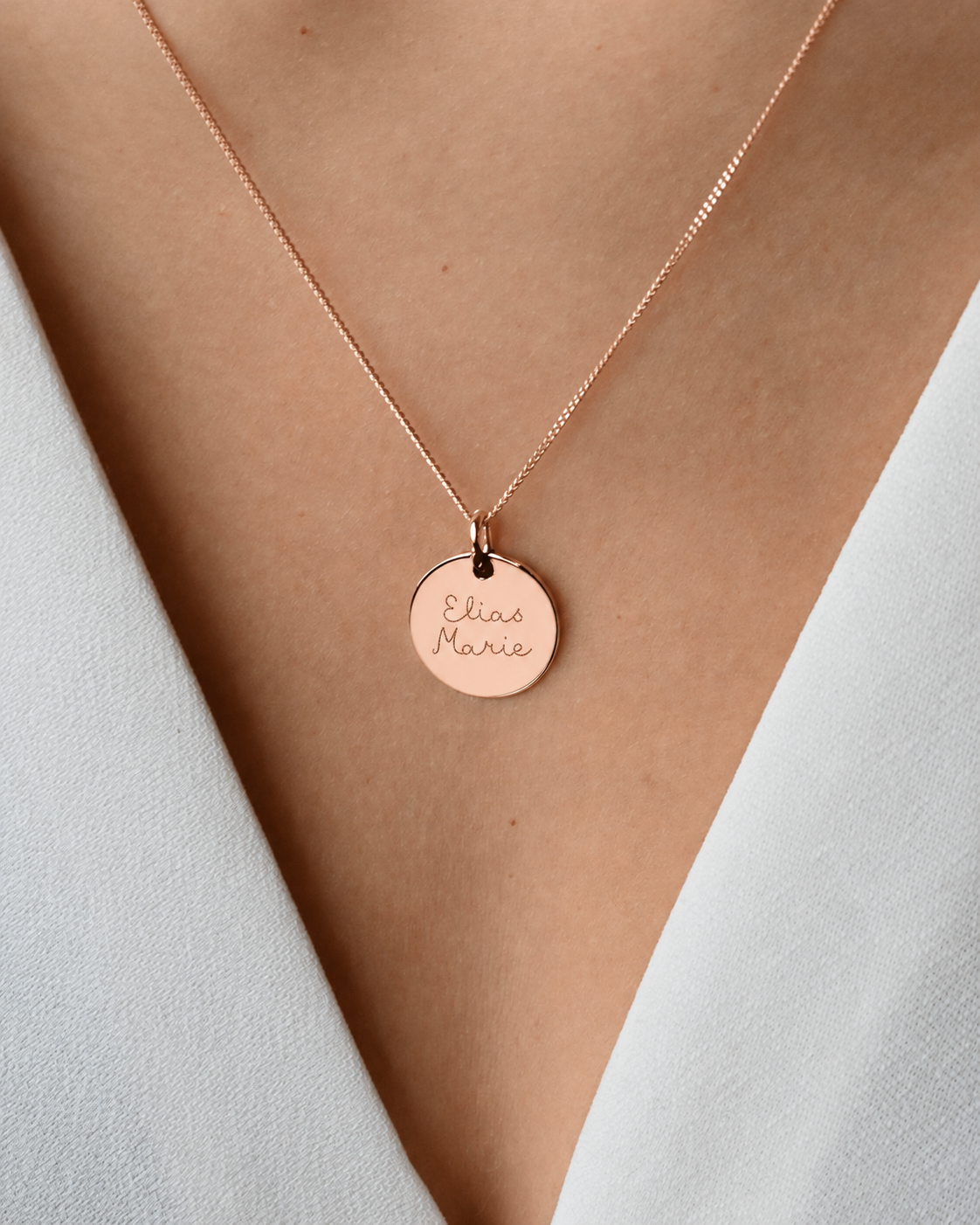 Coin Ketting met naam Rosé Verguld - Gepersonaliseerde Ketting