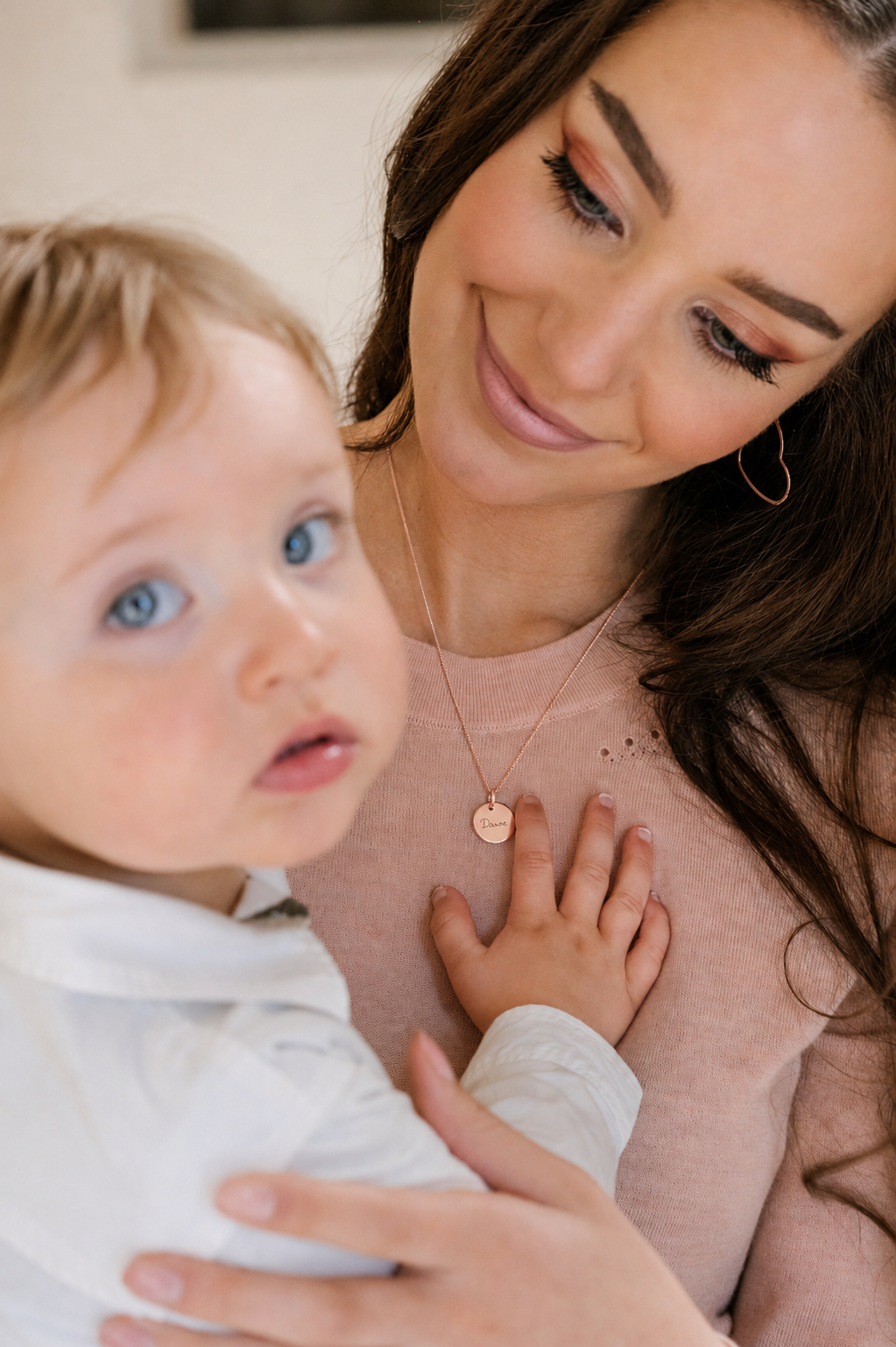 Coin Ketting met naam Rosé Verguld - Gepersonaliseerde Ketting