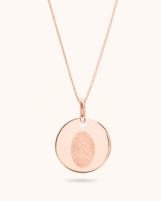 Fingerabdruck Coin Kette Rosévergoldet