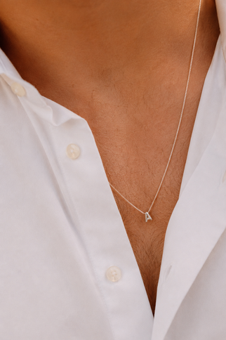 Mannen Letter Ketting - Zilver - Ketting met Initialen