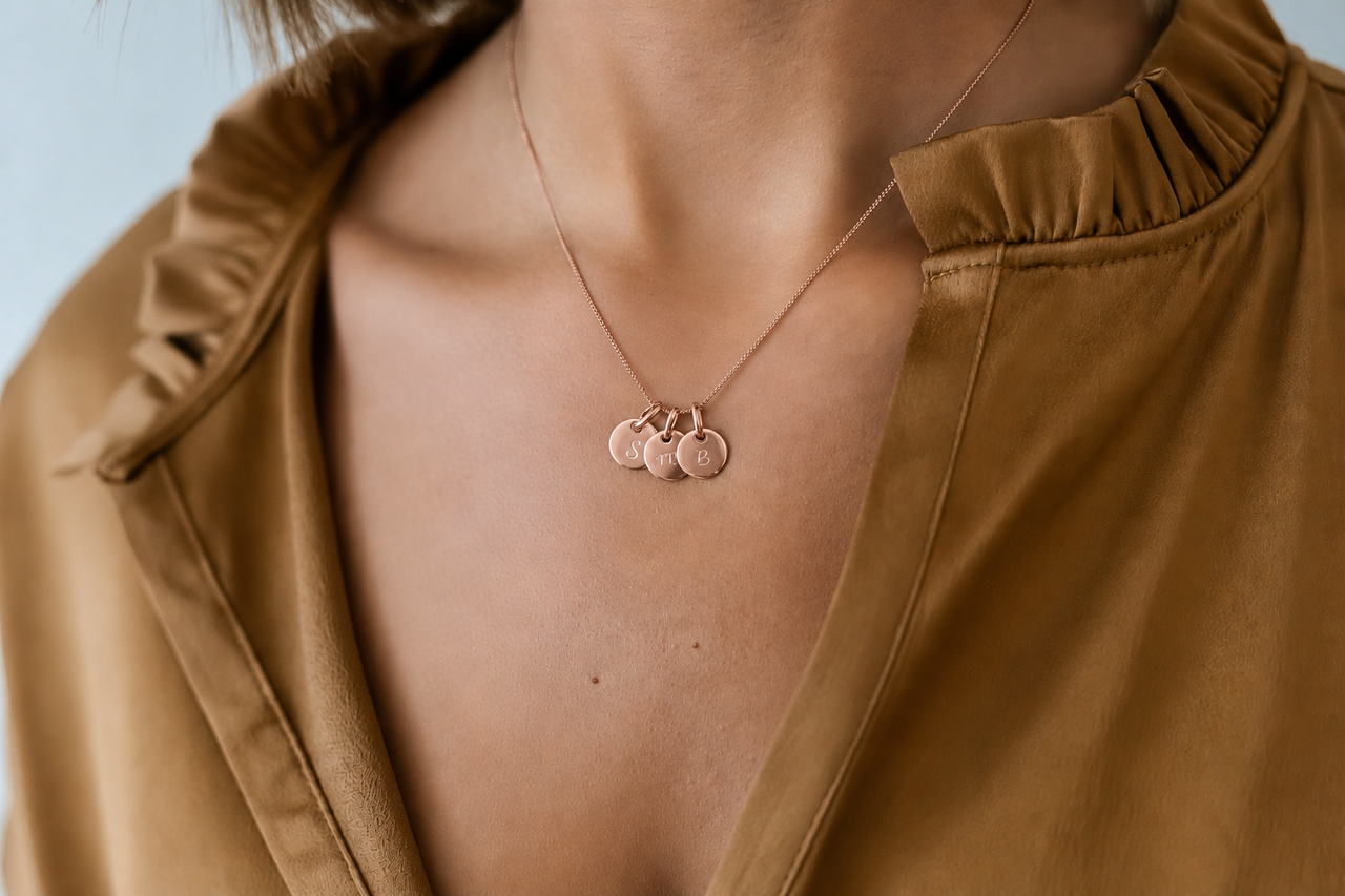 Mini Coin Ketting Rosé Verguld - Gepersonaliseerde Ketting