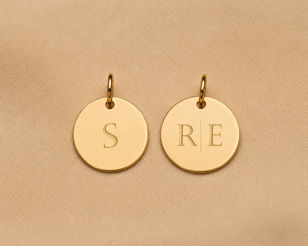 Einzelne Initial Coin 585er Echtgold - 585er Echtgold