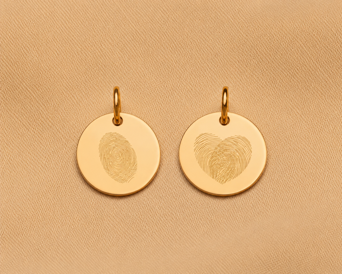 Einzelne Fingerabdruck Charm 585er Echtgold - 585er Echtgold