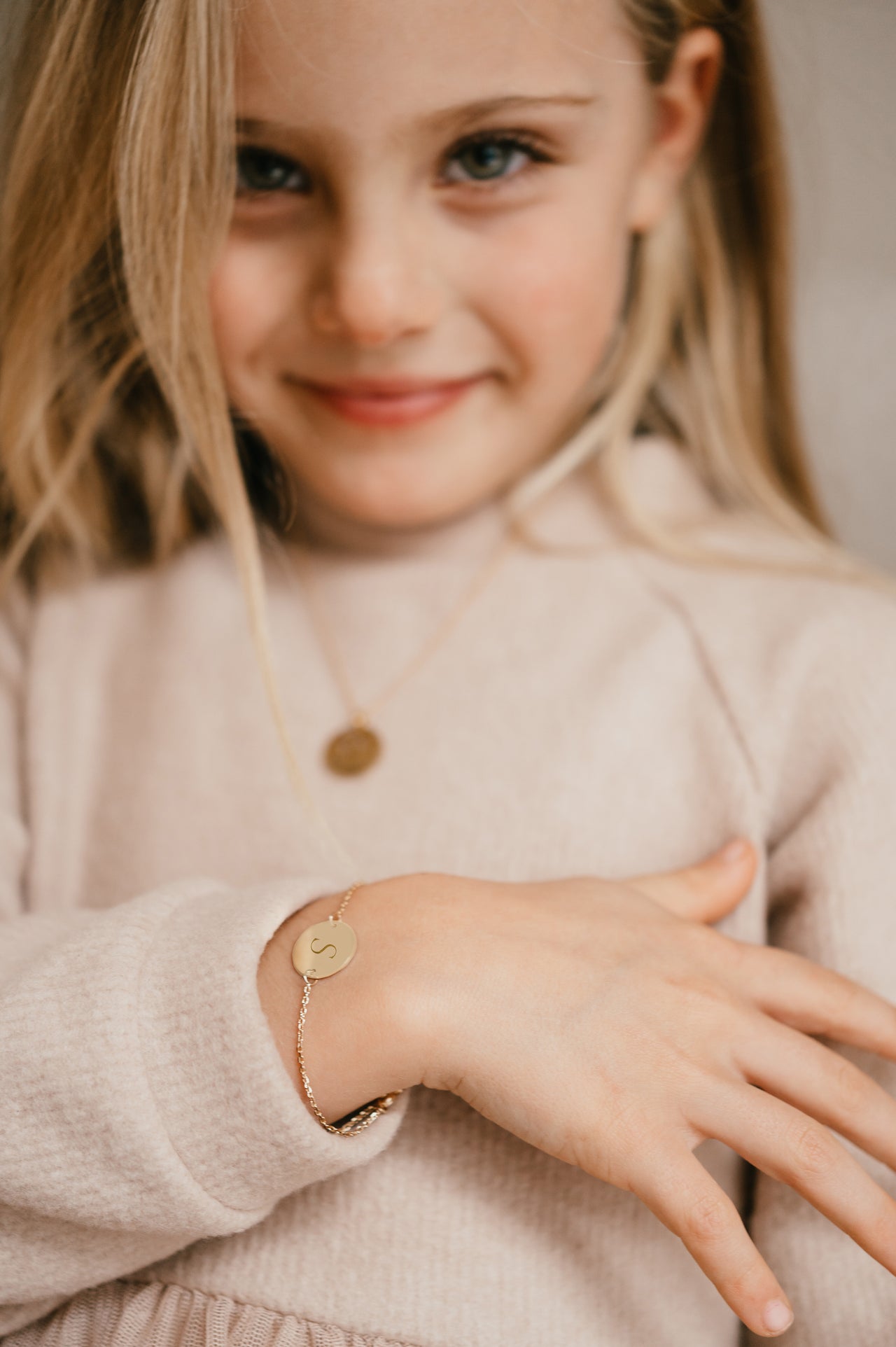 Kinder Coin Armband - Vergoldet