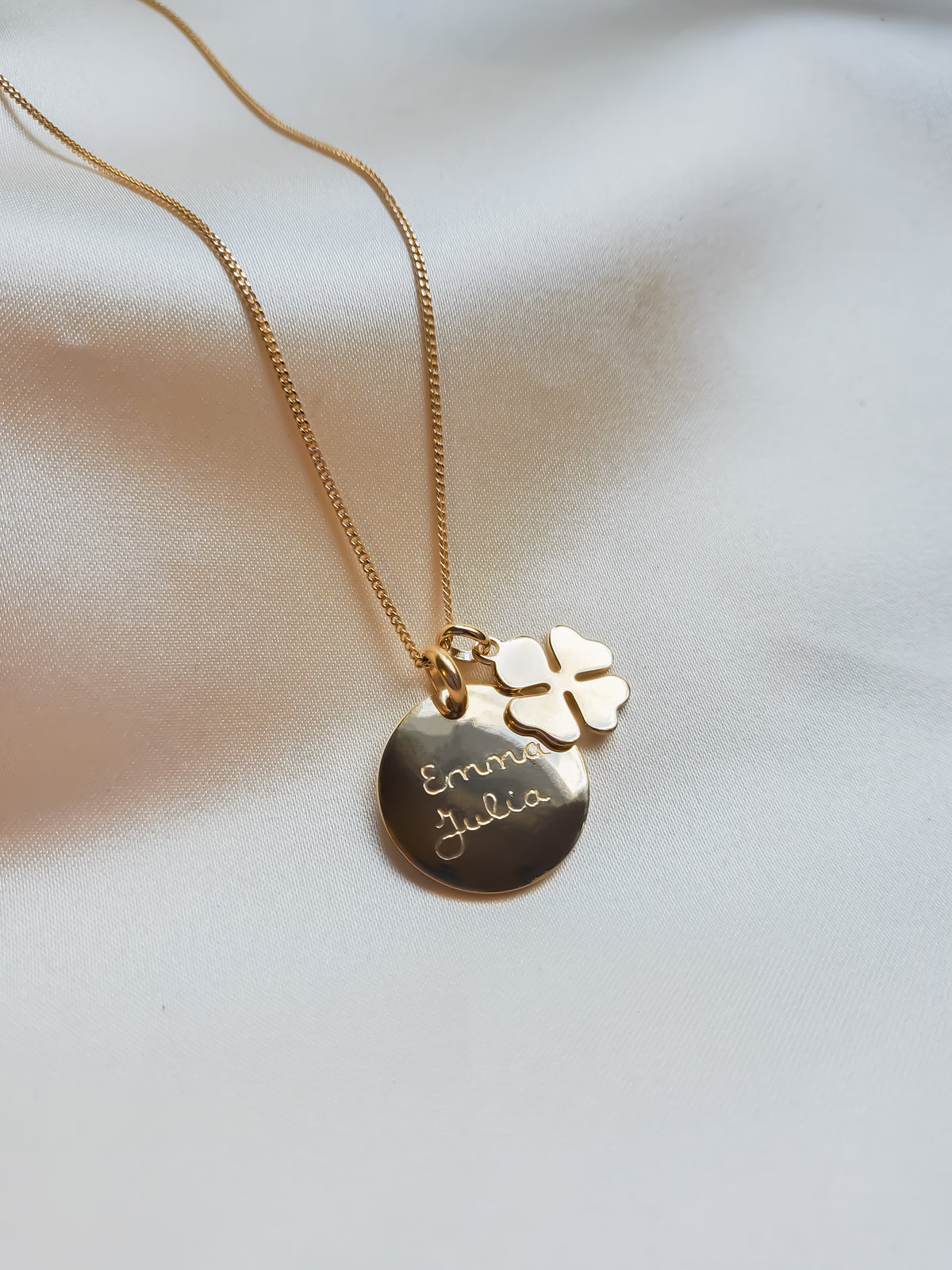 Coin Necklace with Lucky Charm - Gold plated