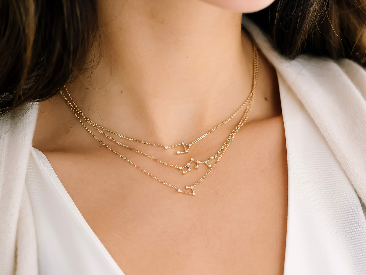 Constellation Sparkle Ketting - 18k Verguld