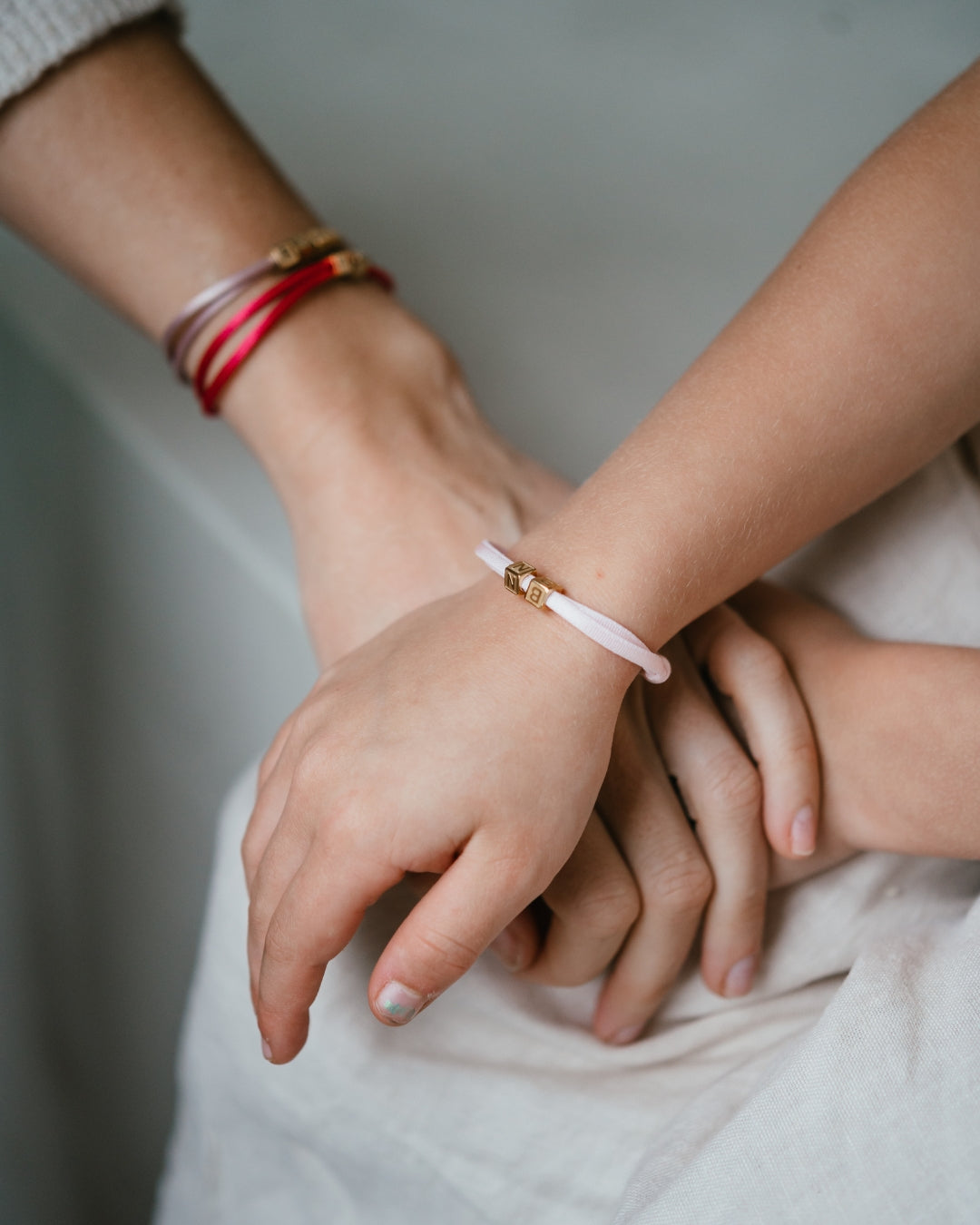 Restring Service Family Cube Bracelet - Stainless Steel Gold Plated
