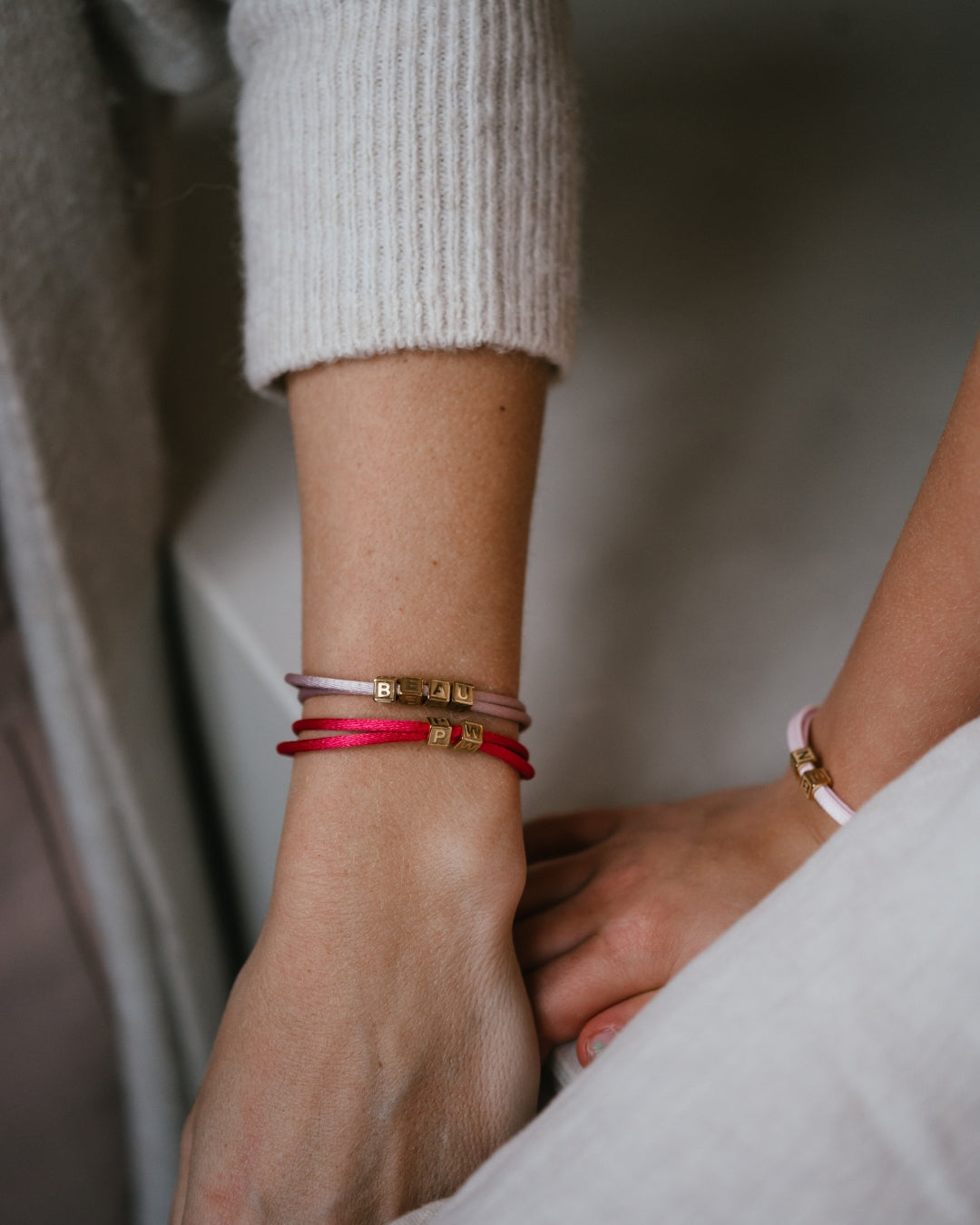 Restring Service Family Cube Bracelet - Stainless Steel Gold Plated