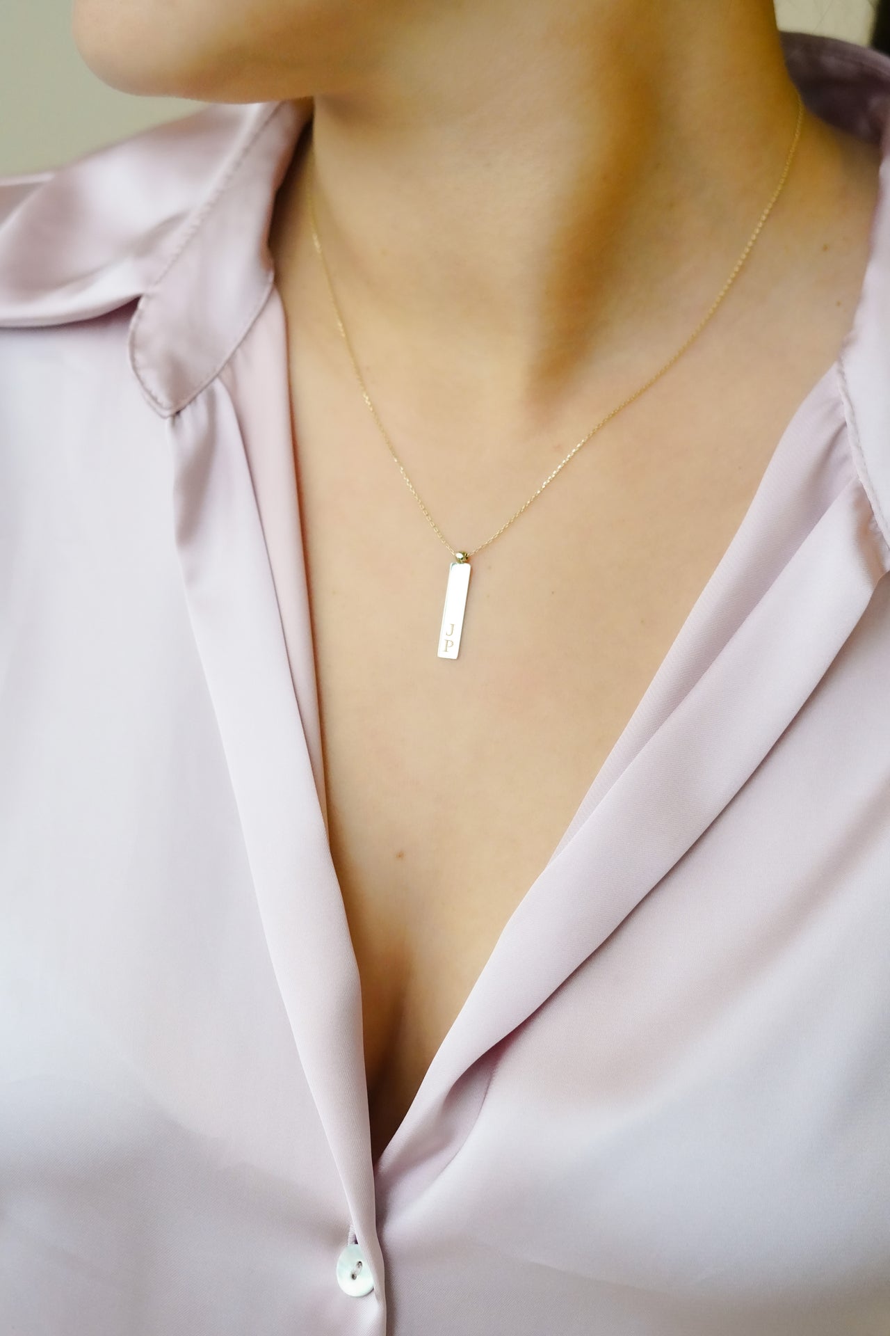 Small Vertical Bar LKette 585er Echtgold - 585er Echtgold