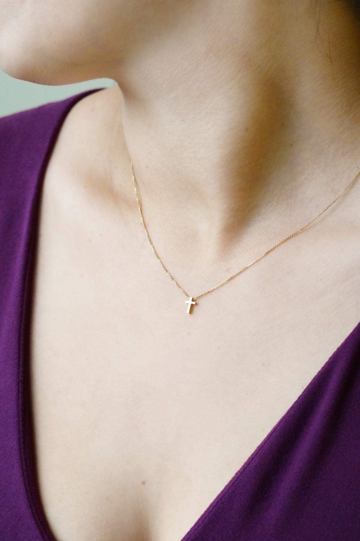 14k Ketting met Kruis - 14k Solid Gold