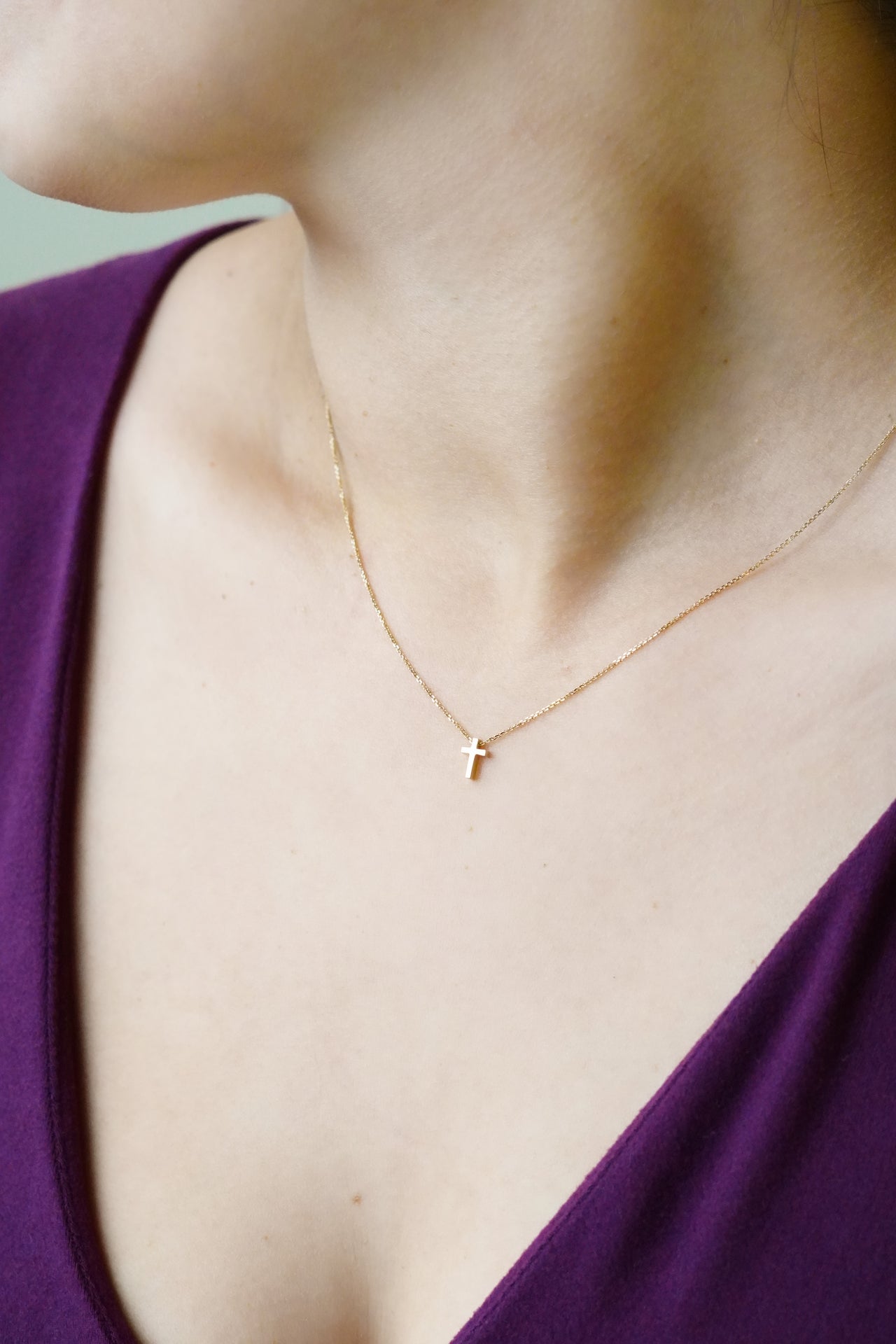 14k Necklace with Crucifix - 14k Solid Gold