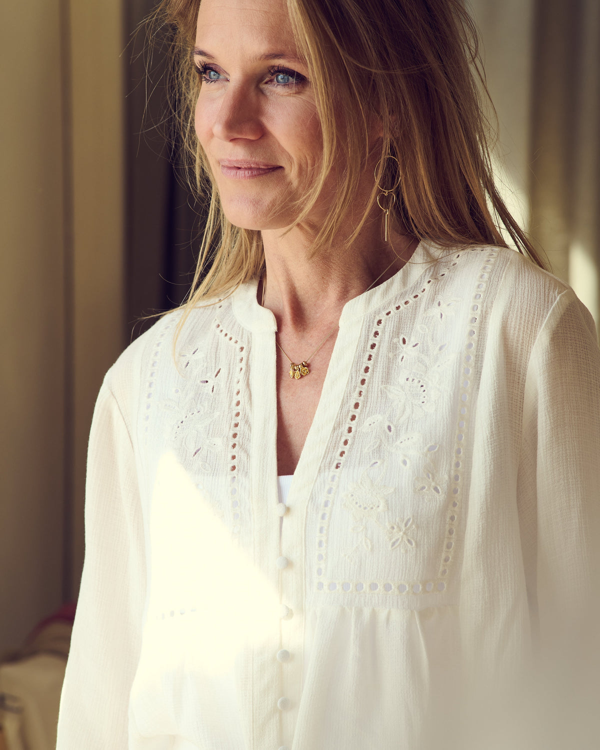 Collier Sliding Perles Fleur de Naissance - Plaque or 18 carats