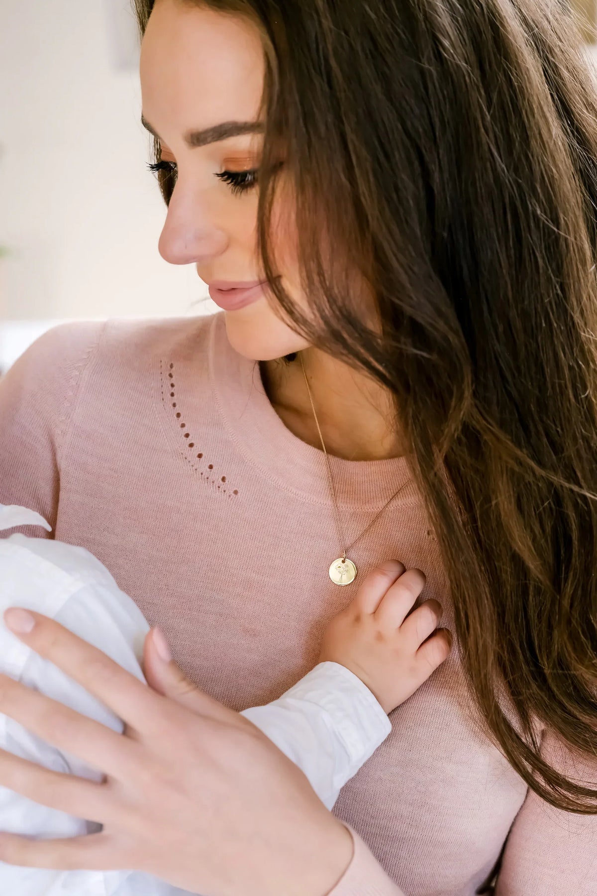 Geburtsblumestrauß Coin Kette 585er Echtgold - 585er Echtgold