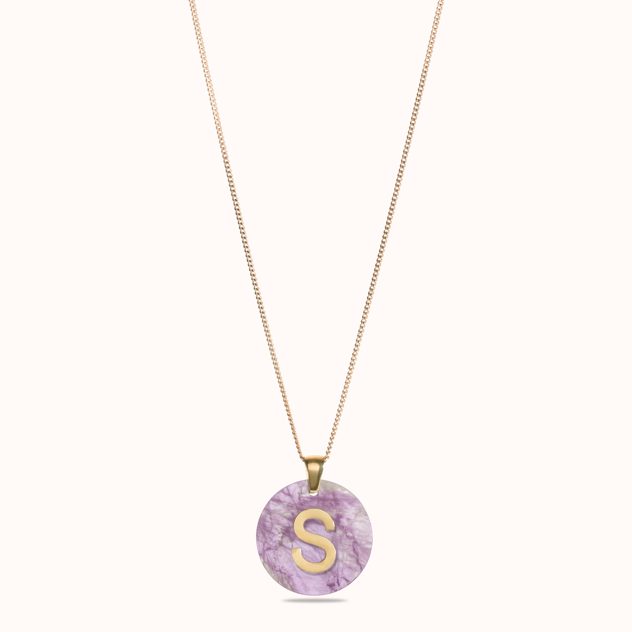 Gemstone Initial Ketting - 18k Verguld