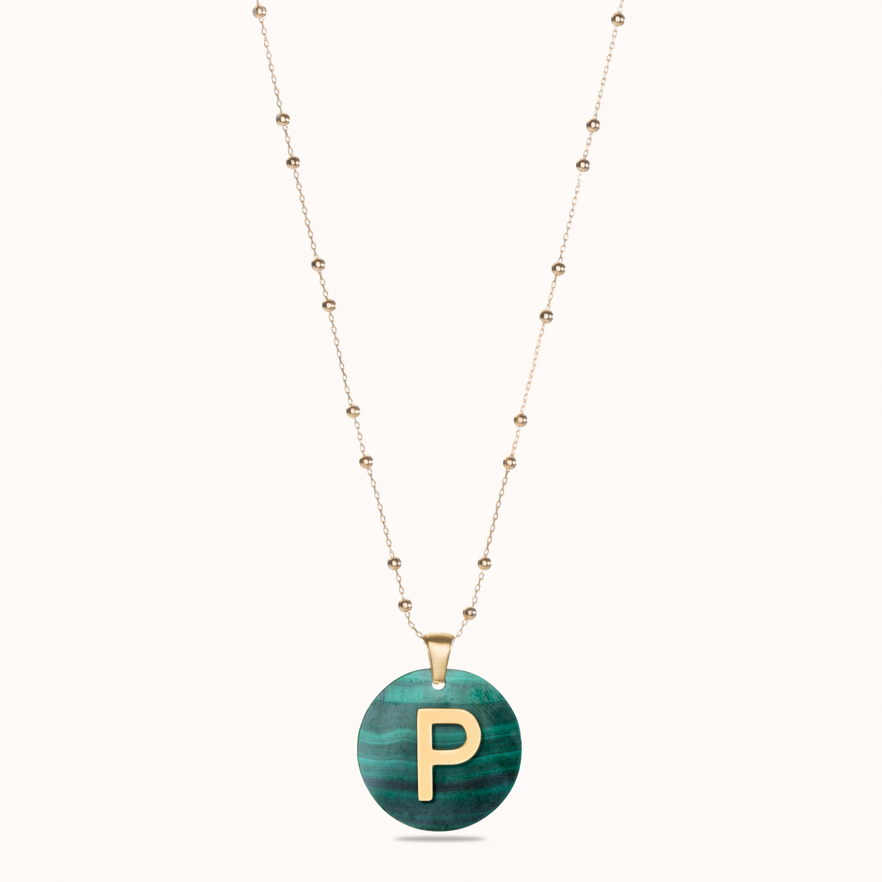 Gemstone Initial Ketting - 18k Verguld