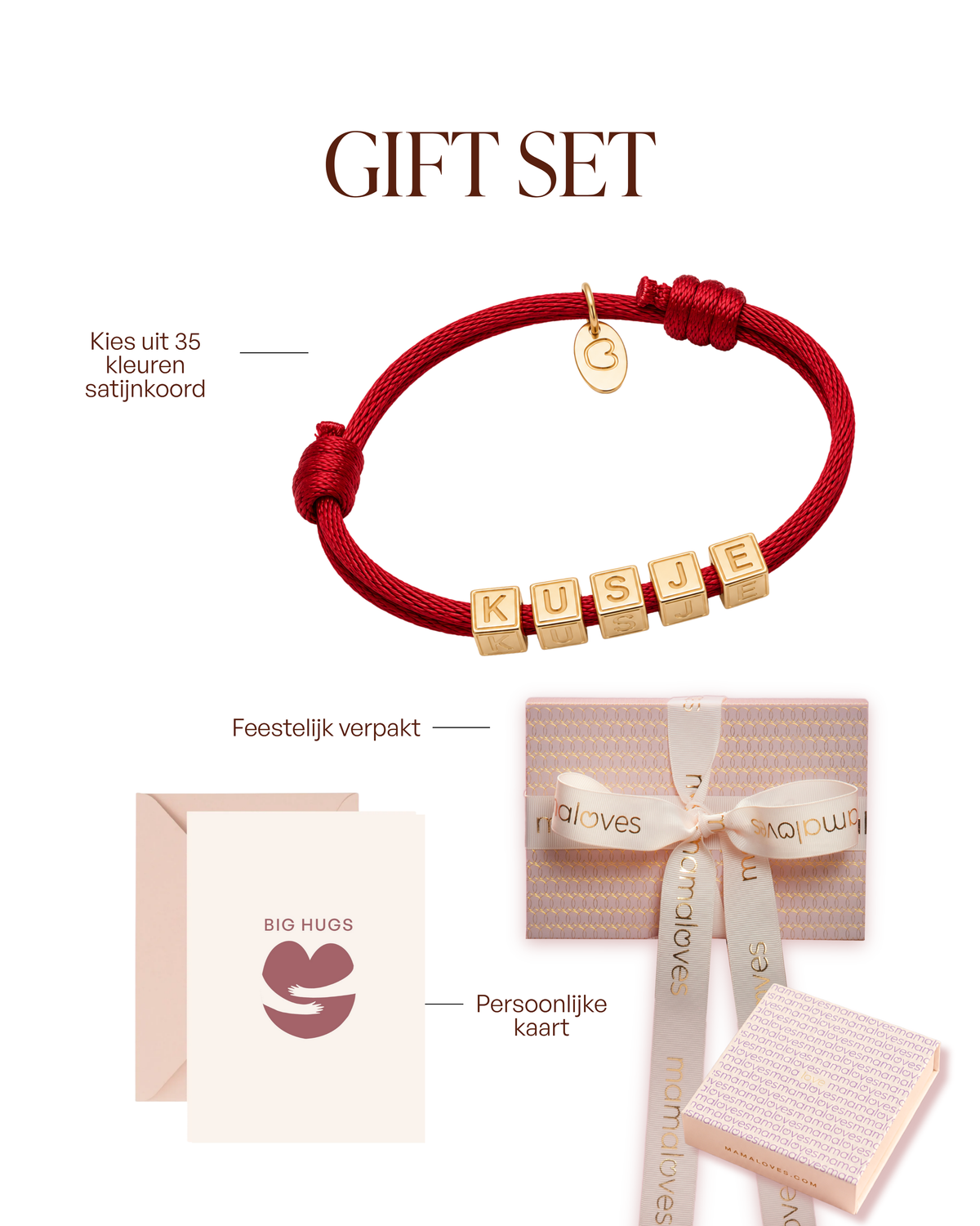 Initialen Cube Armband - Edelstahl Gold