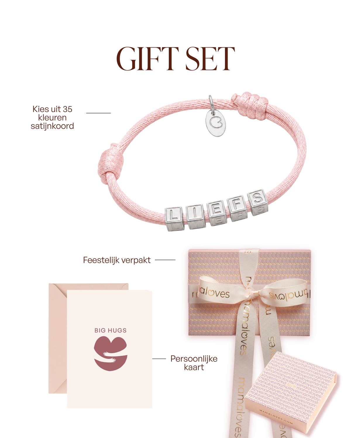 Bracelet Cube Initiales - Acier inoxydable or