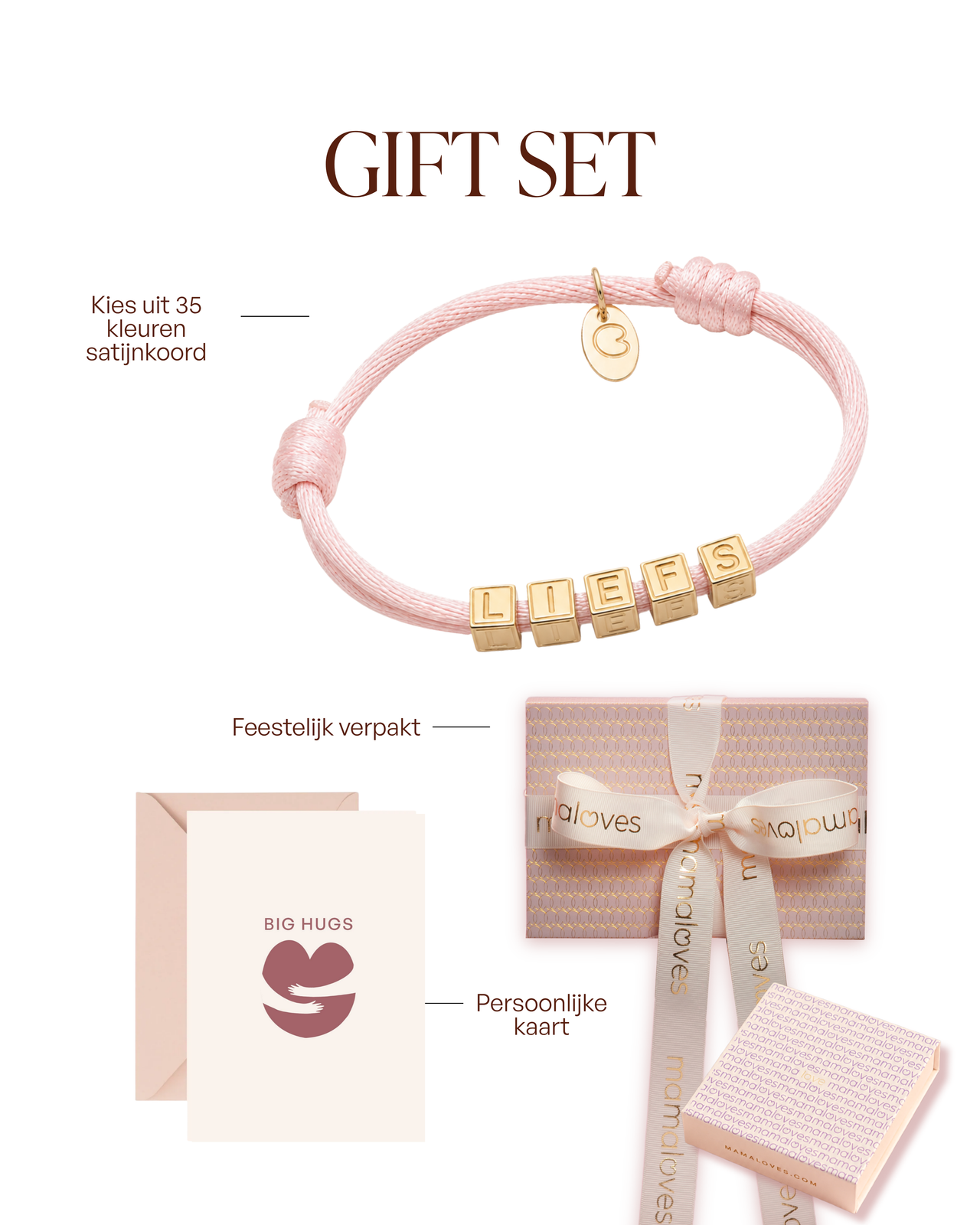 Cadeauset Liefs — MAMALOVES X HBN - Goudkleurig staal
