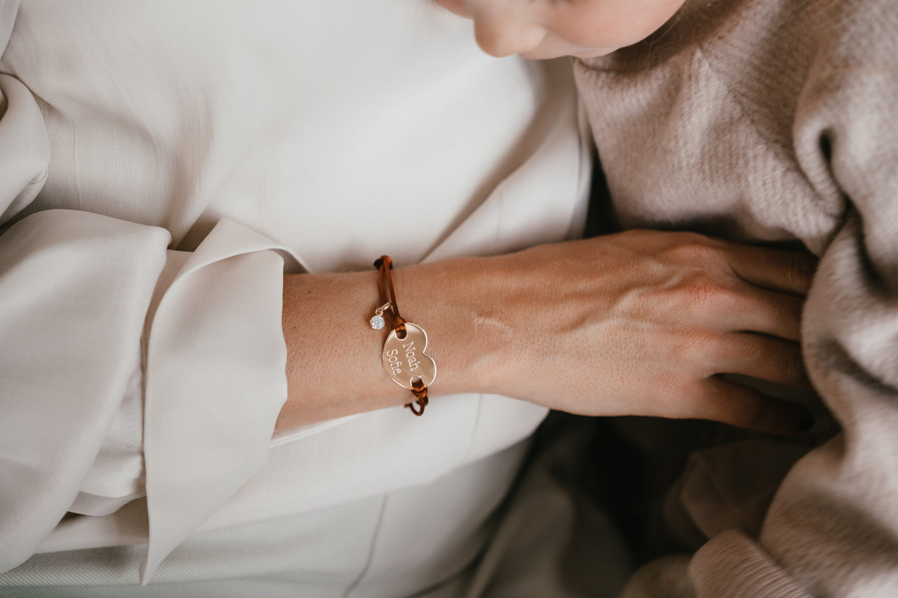 Birthstone Heart Bracelet - Gold plated