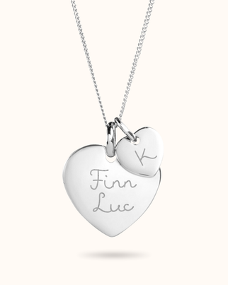 Herz Charm mit Mini Herz Kette - Silber