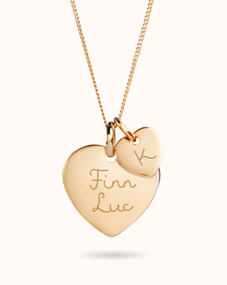 Herz Charm mit Mini Herz Kette - Vergoldet