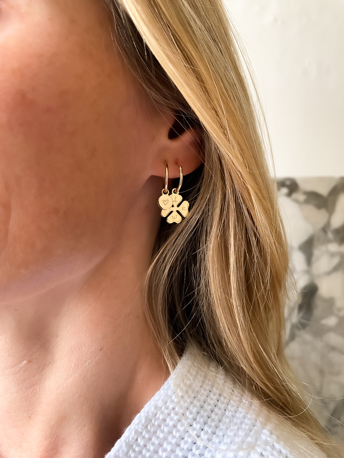 Initial Earrings - Gold plated