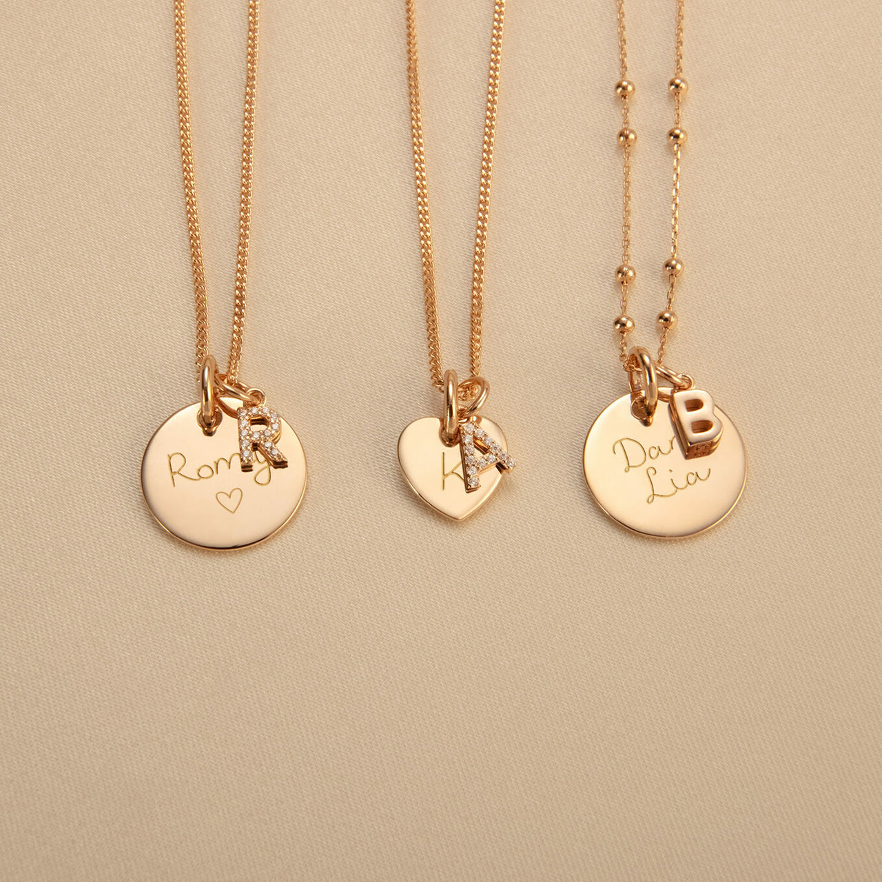 Initial Charm Sparkle Necklace - Gold plated