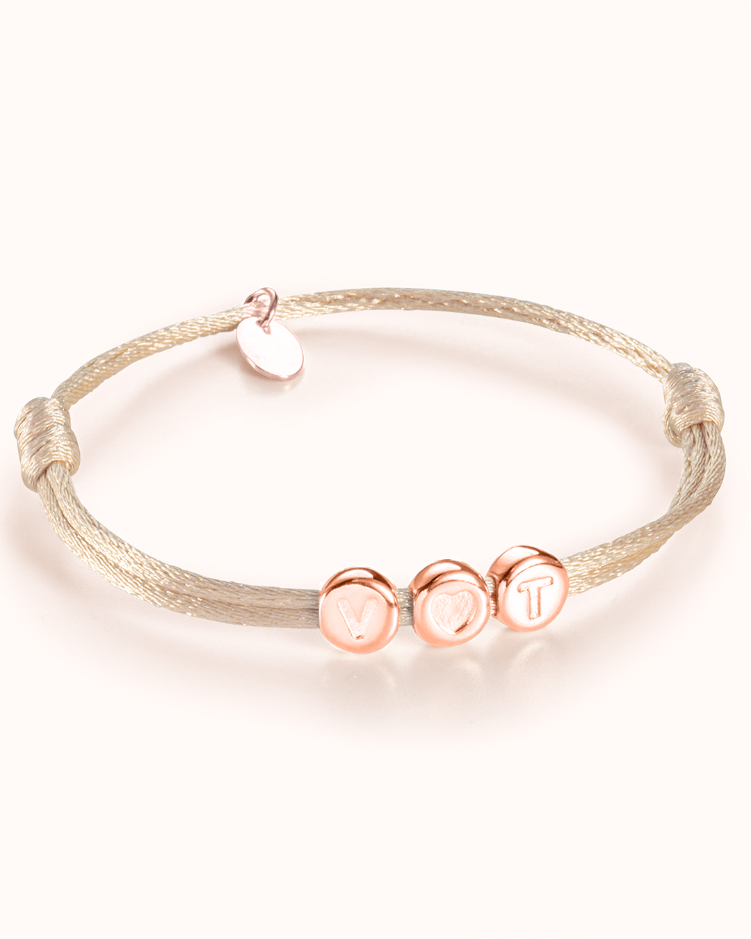 Kids Letter Armband - 18k Rosé Verguld