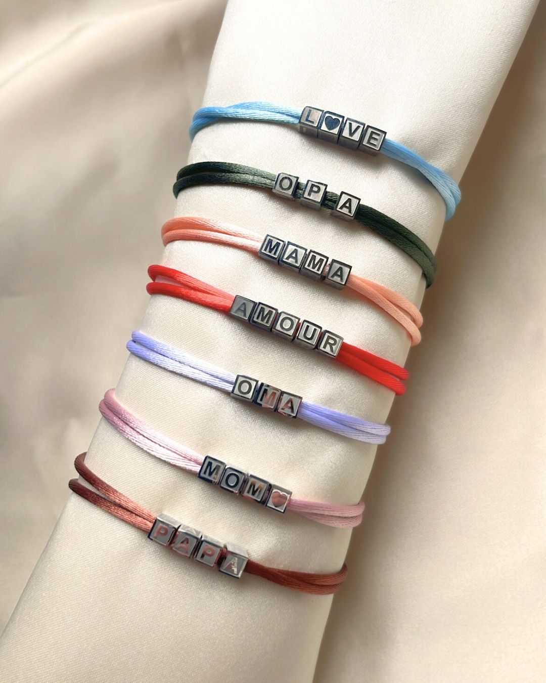 Family Cube Armband - Zilverkleurig staal - Letter
