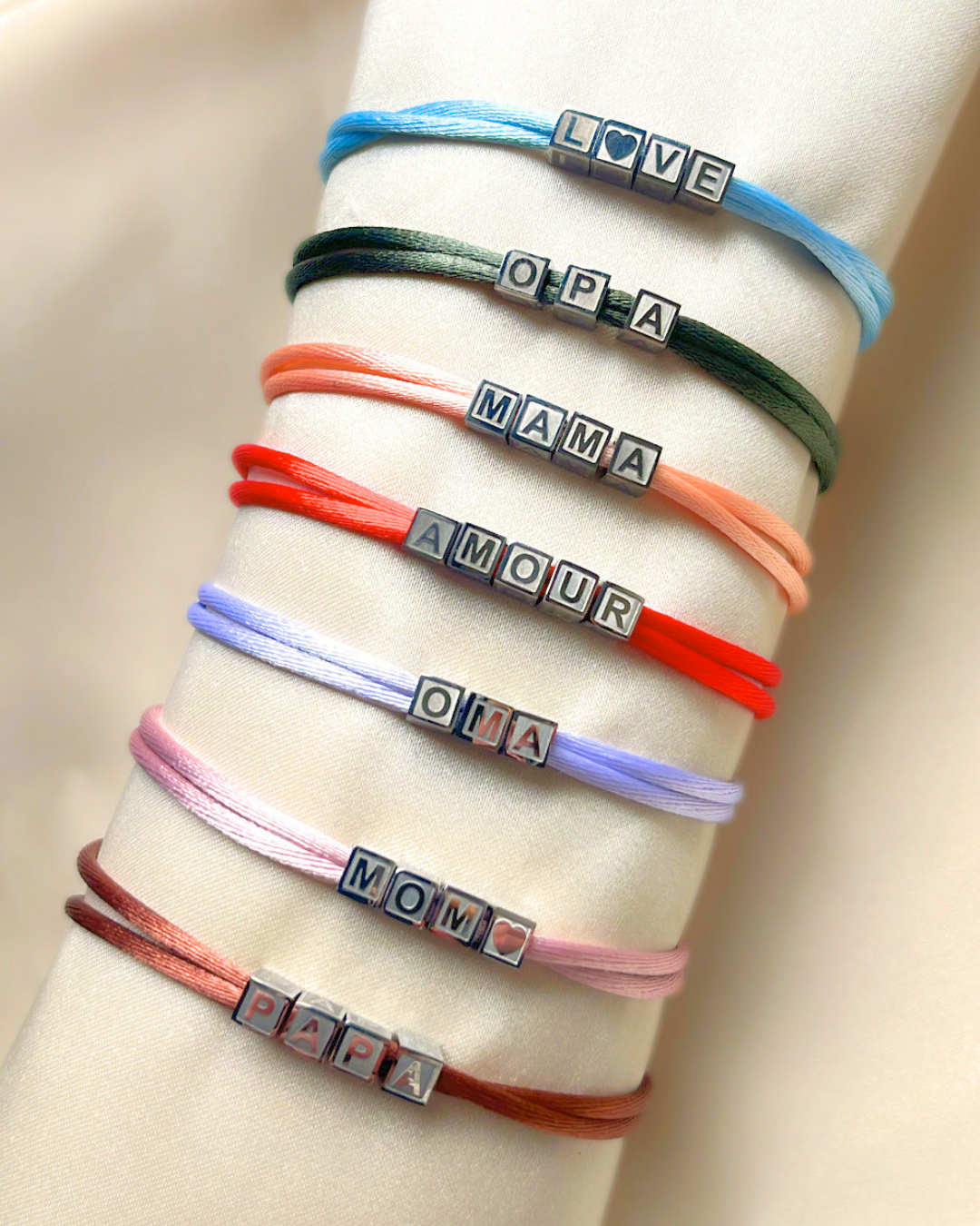 Initial Cube Bracelet - Stainless steel silver