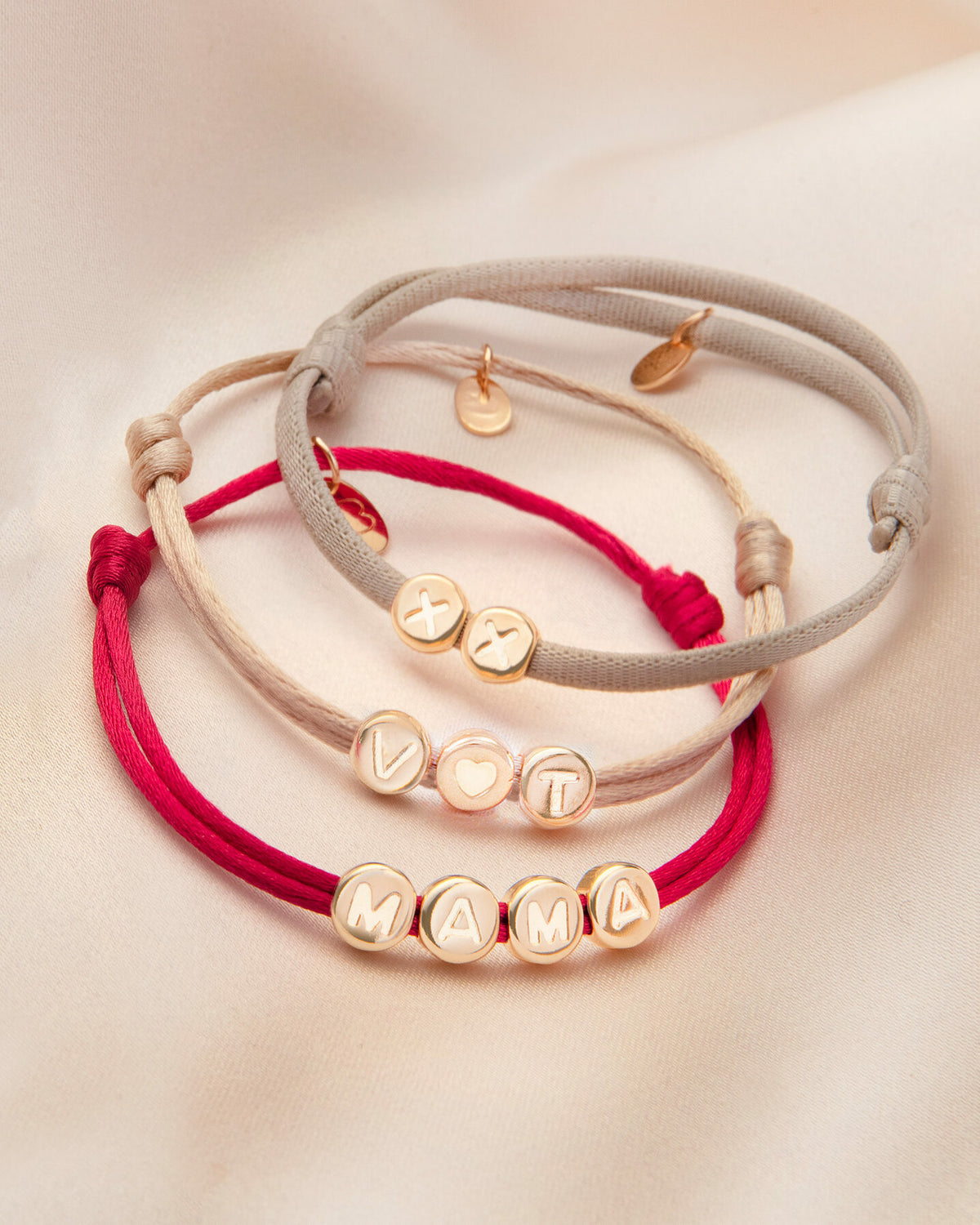 Buchstaben Perlen Armband - Rose Vergoldet