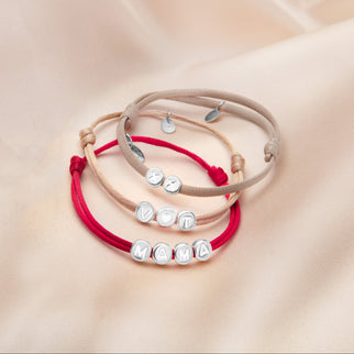 Initial Beads Bracelet - Silver