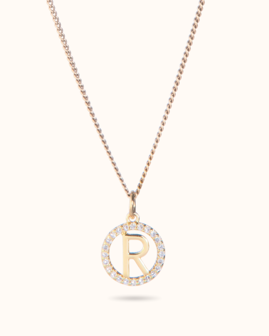 Collier Pendentif Éclat Lettre - Plaque or 18 carats