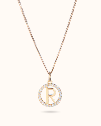 Collier Pendentif Éclat Lettre - Plaque or 18 carats