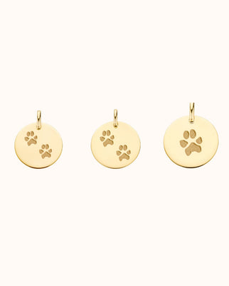 14k Paw Print Single Charm - 14k gold