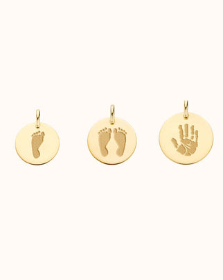 Personalisierte Loser Hand- und Fußabdruck Charm 585er Echtgold - 585er Echtgold