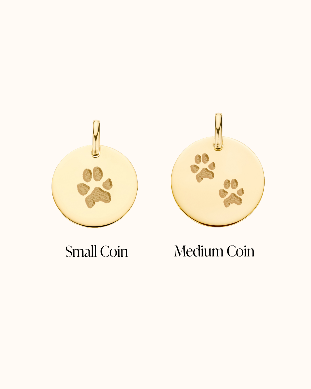 14k Paw Print Single Charm - 14k gold
