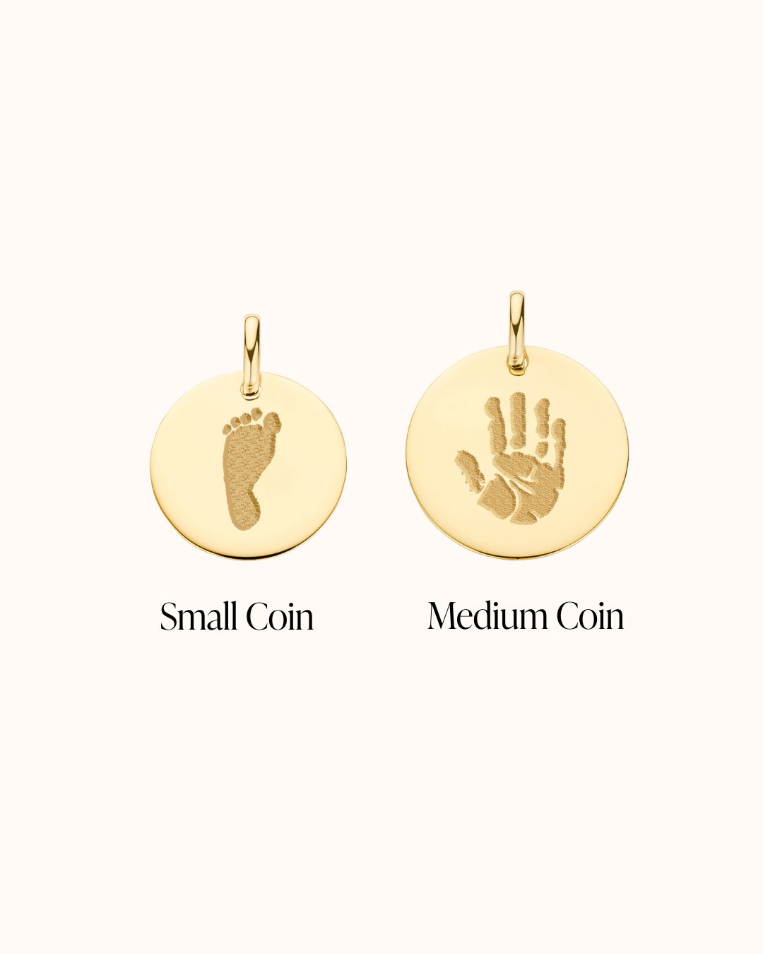 14k Hand and Footprint Single Charm - 14k gold