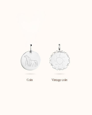 Pendentif suel avec Illustration - Argent