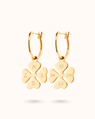 Boucles d'oreilles Charme Heureux - Plaque or 18 carats