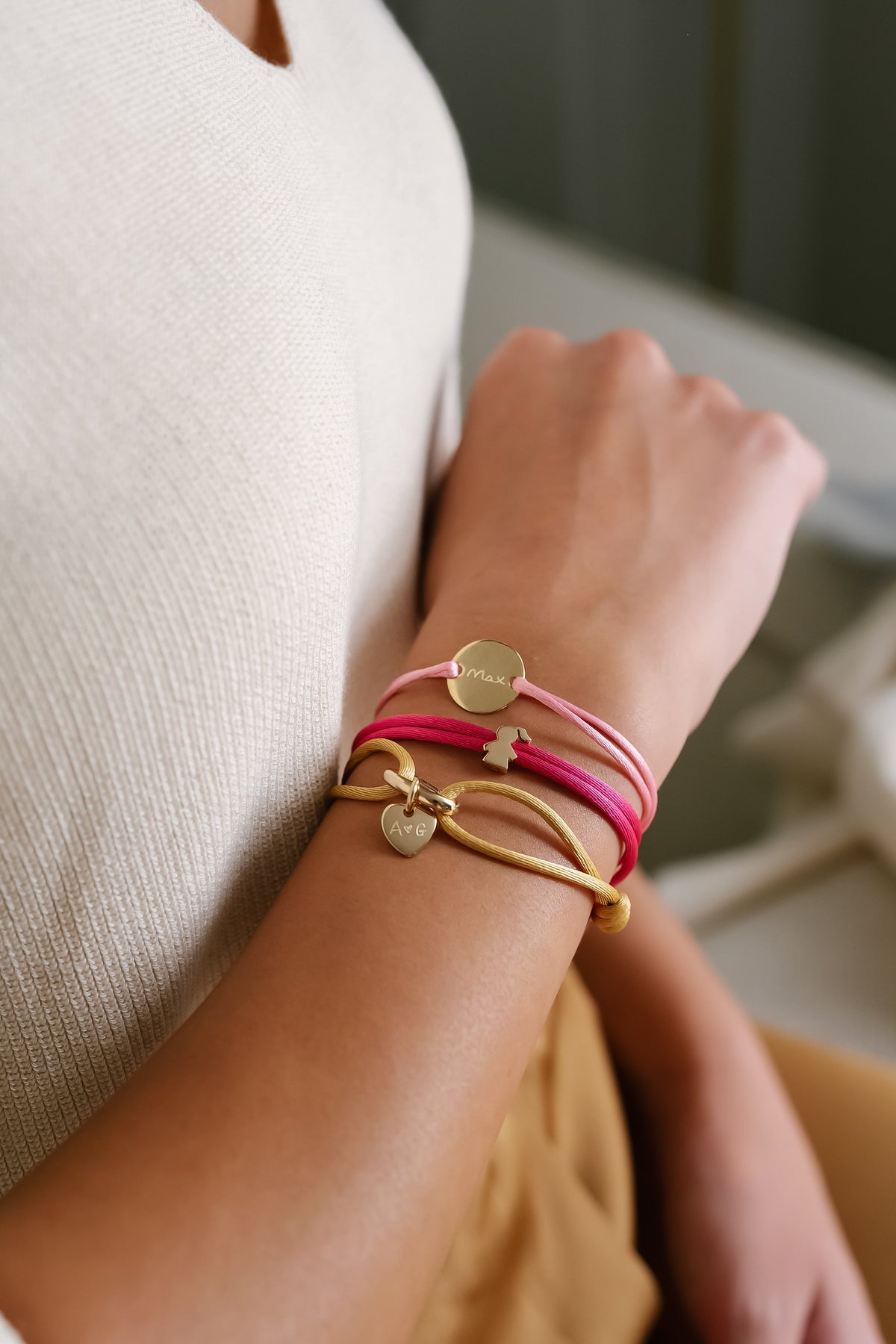 Runden Armband - Rose vergoldet