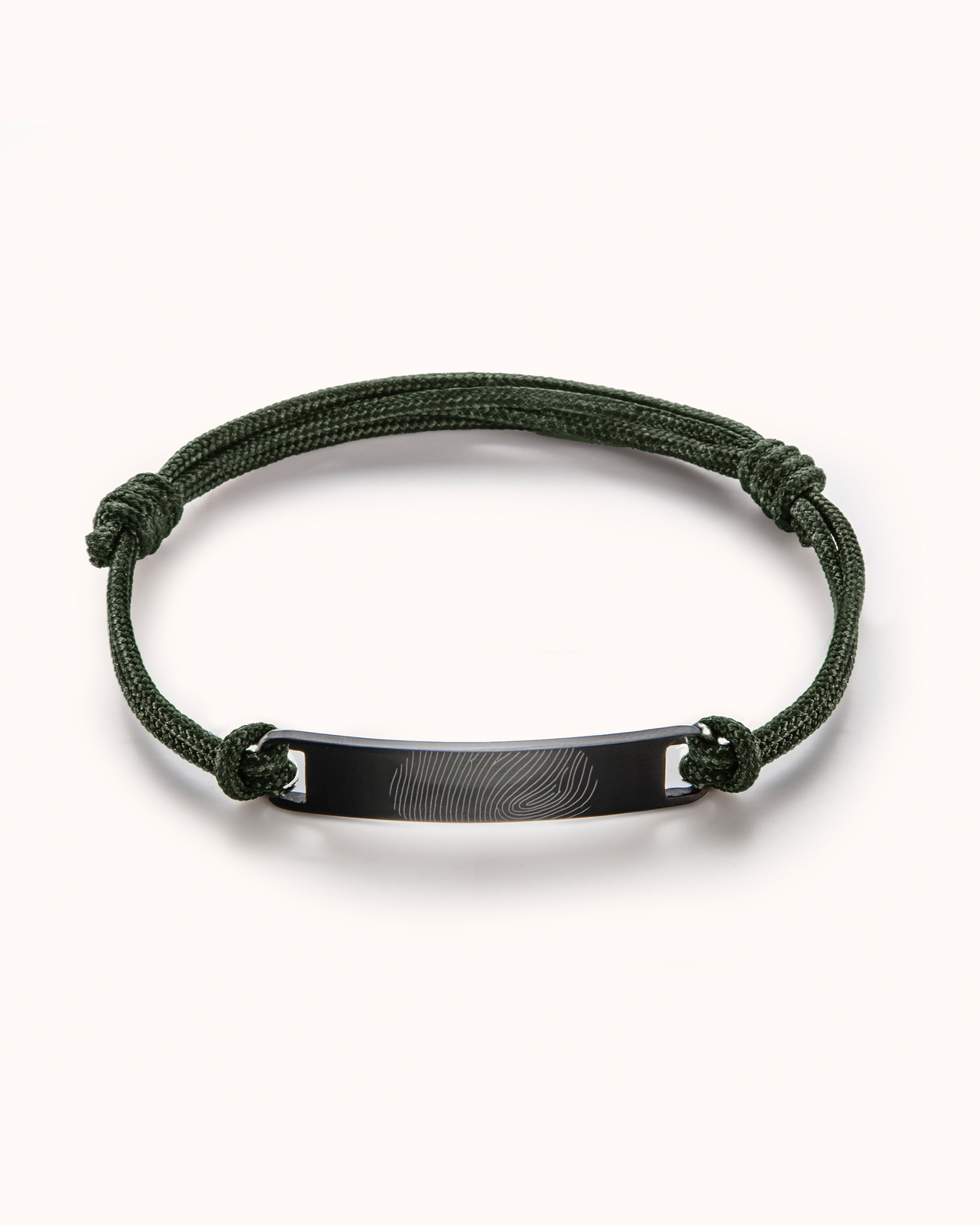 Homme Barre Bracelet Empreinte Digitale - Acier inoxydable noir