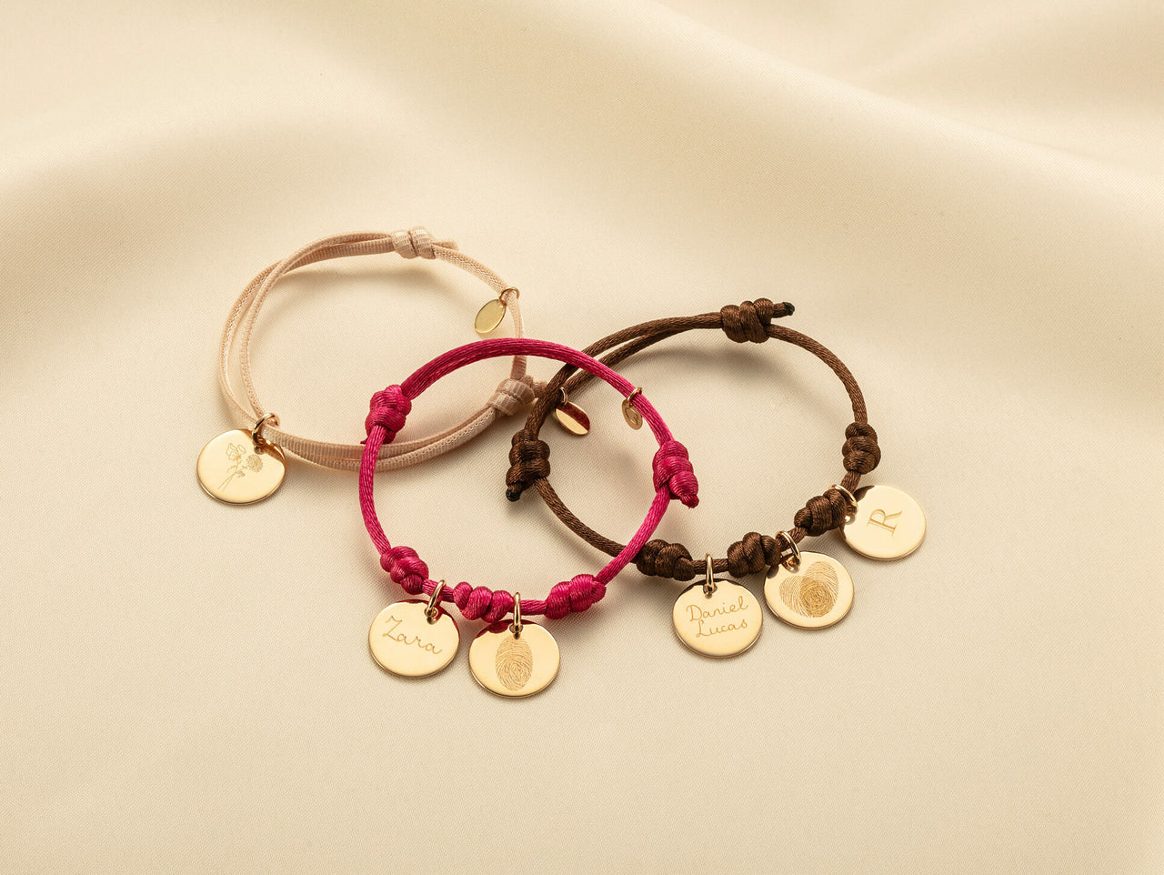 Bracelet Charme Empreintes Digitales - Or rose