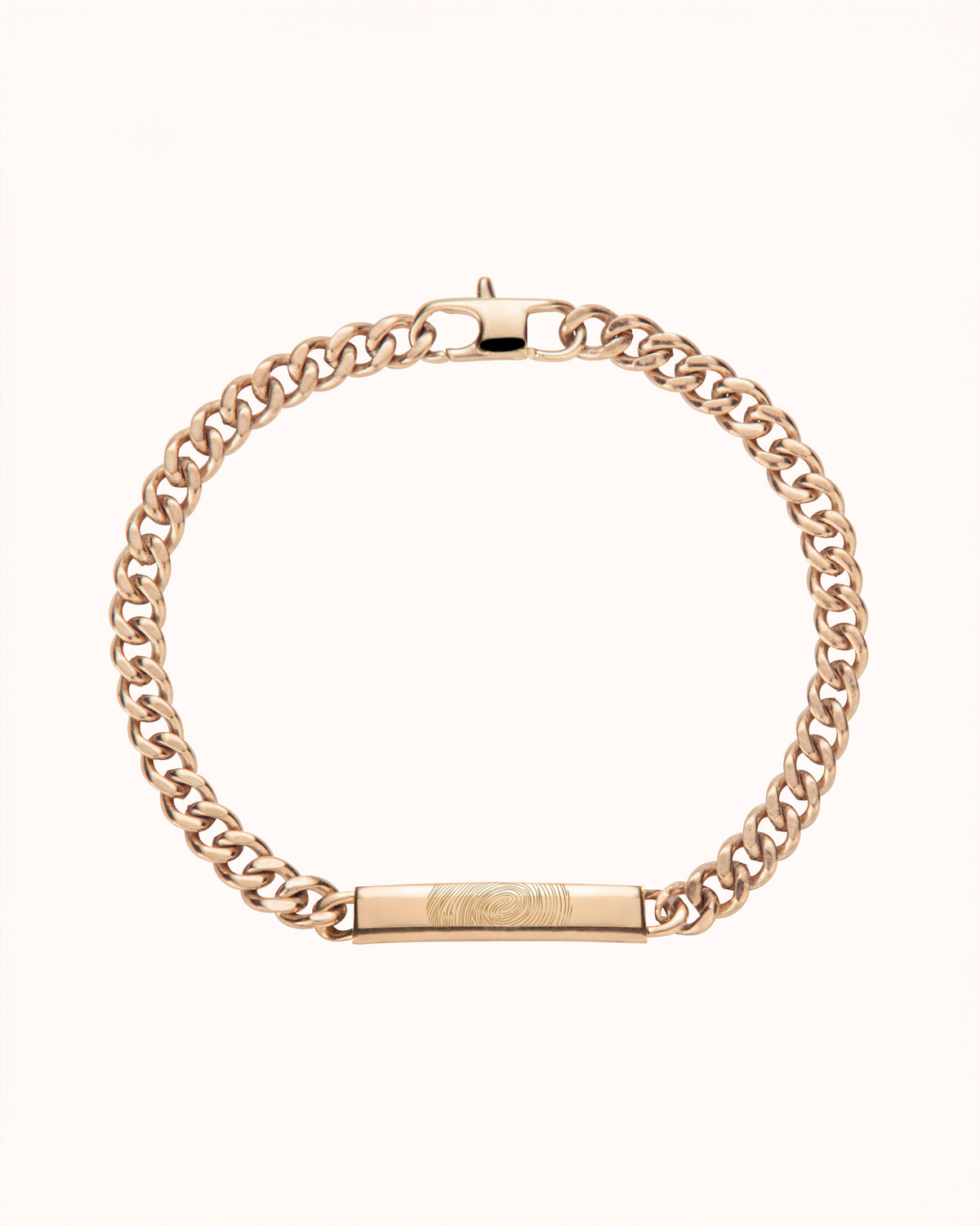 Vingerafdruk Bar Chain Armband - 18k Verguld