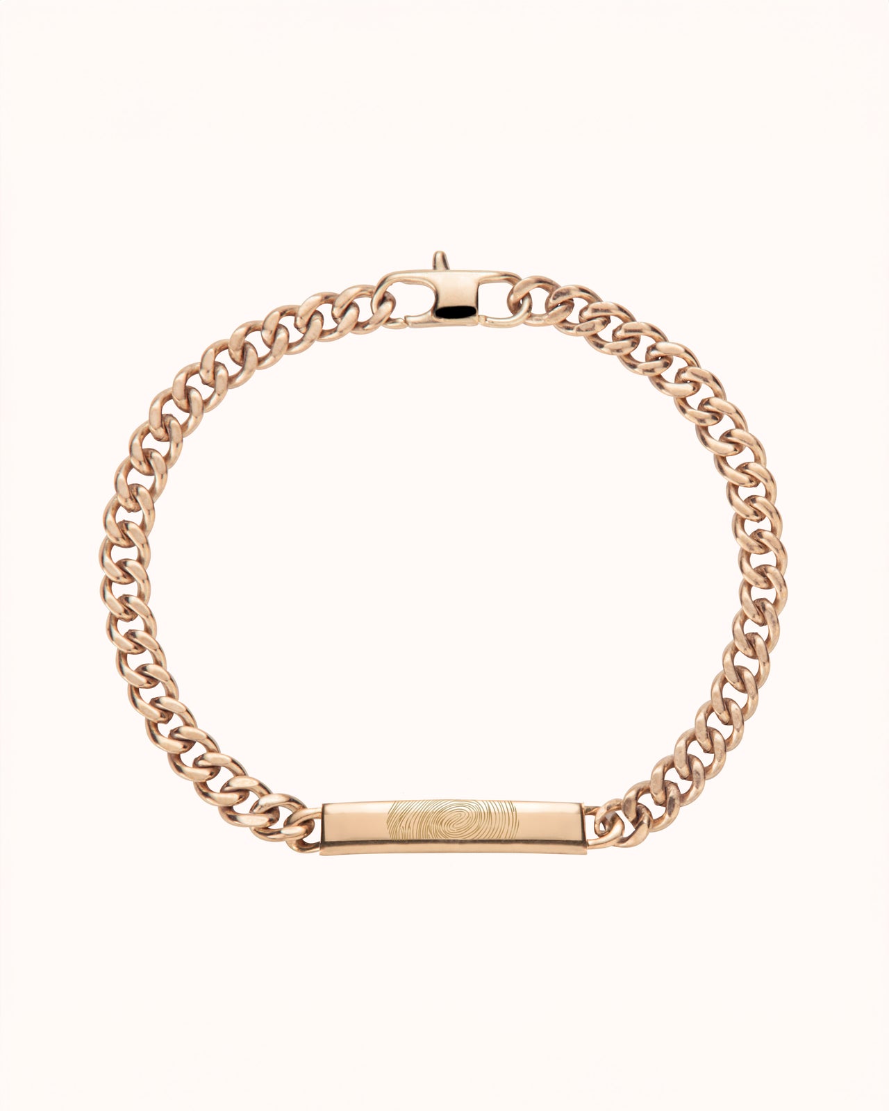 Fingerprint Bar Chain Bracelet - Gold plated